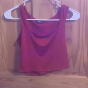 Red tank top square neck